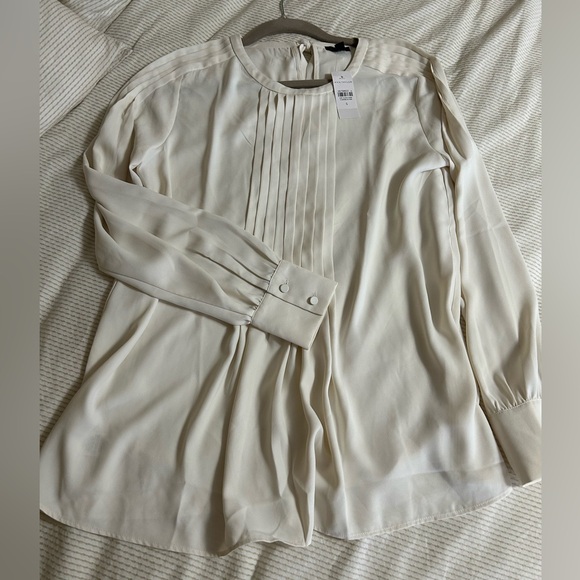 Ann Taylor Pleated Back Tie Blouse - Picture 2 of 5